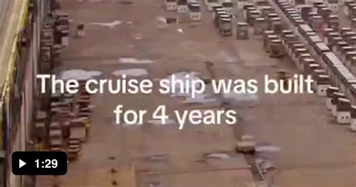Timelapse of a cruise ship being built - Video