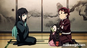 Muichiro and Nezuko Wallpaper Looped on Make a GIF