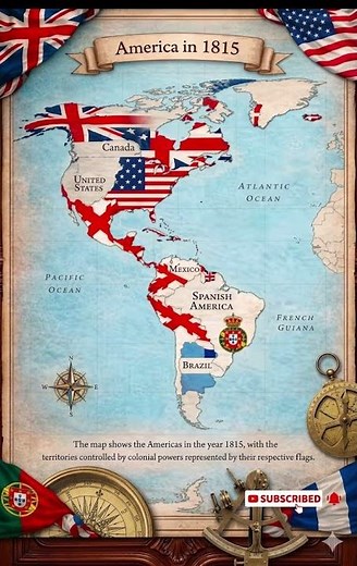 What the World Map Looked Like in 1815 – Colonial Powers in the Americas