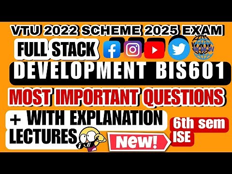 Full Stack Development BIS601 VTU 6th sem| Most Important Questions || ISE || 2025 Exams #vtu