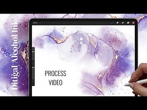 Create an Alcohol Ink Painting with White Space and Gold Details in Procreate | Digital Alcohol Ink