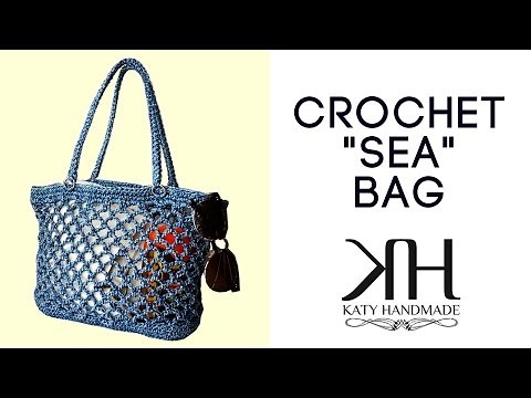 Tutorial borsa uncinetto da mare "Sea" - Fondo su rete ♡ Katy Handmade