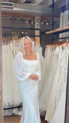 12K views · 1.2K reactions | Lace up Brooke’s corset with us ✨懶 • • The addition of sleeves to this gorgeous, satin gown has us blown away 朗 Which is your favorite feature? #bride #bridalgown #corsetdress #satinbride #wedding #weddinginspo #southernbride #modern | Surebride | Facebook