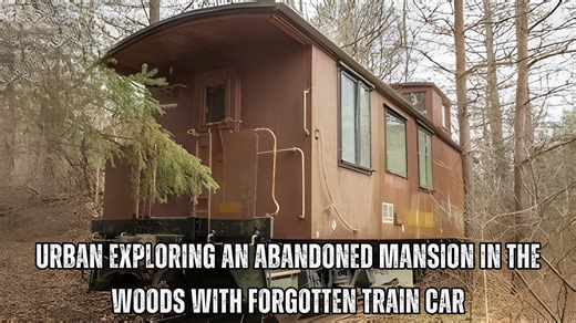 Urban exploration of an abandoned mansion and forgotten train car in the woods