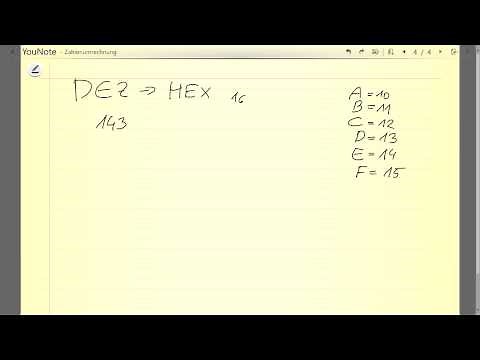 Zahlenumrechnung: Dezimal in Hexadezimal