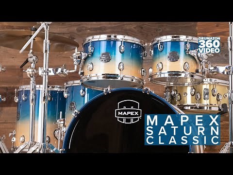Mapex Saturn Classic, Aqua Fade Maple / Walnut Drum Kit, 360 Rotational Video from Drumazon