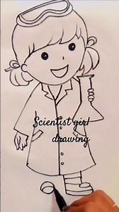 🔬scientist🧑‍🔬girl drawing, science girl drawing,female scientist drawing #scientist #drawing#shorts