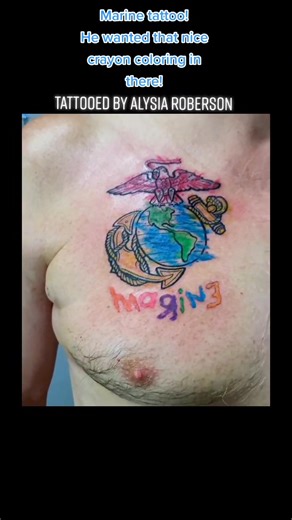 Marine Crayon Tattoo: A Unique Ink Experience