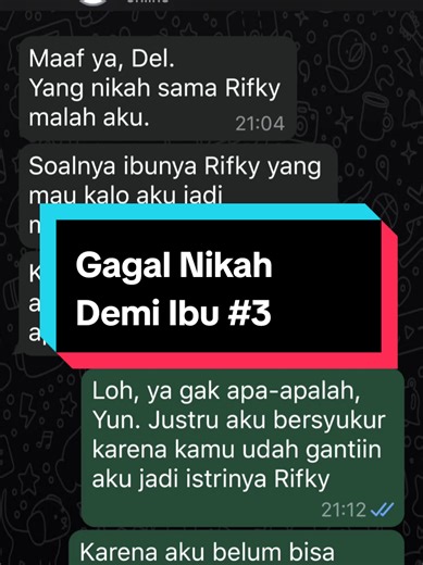 Judul: GAGAL NIKAH DEMI IBU Penulis: Intan Resa Baca selengkapnya di KBM App ya versi novelnya. #3 #2023