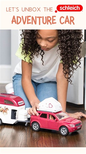 Christmas just got easier (and cheaper) for horse fans! The awesome Schleich Adventure Car with Trailer playset has everything a horse lover could want all in one set: a moveable car with a trailer that can attach to it, 2 people figurines, a horse with blanket, saddle and reins plus more to create the ultimate on-the-road adventure! 🚗 🐎 Also, this playset has just dropped in price so you can save an incredible 33% off RRP! This plus more Schleich Super Specials are live now on our website, bu