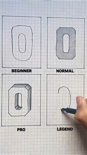 3d O Letter Drawing #shorts