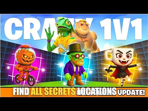 CRAZY 1V1 FFA ALL GUNS & RIDES MAP FORTNITE CREATIVE - ALL SECRETS LOCATIONS (SECRET CODE) PART 31