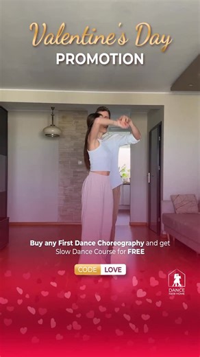 Wedding Dance ONLINE 🩷 Dance From Home on Instagram: "❤️ VALENTINE’S DAY OFFER ❤️ Buy any Online First Dance Course and get a Slow Dance Course for FREE! 🎁 A perfect way to enjoy quality time with your partner - whether for a date night, a party, or a wedding! 💕 ➡️How to claim the offer? 1. Choose from over 150 first dance choreographies and add your favorite to the cart. 2. Add the Slow Dance Course. 3. Use the promotional code. 👉 CODE: LOVE https://dancefromhome.com/ ⏰ Offer valid until Fe