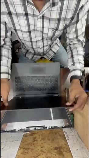 Laptop screen damage🙁💻… #laptop #laptopdisplay #laptopscreen #computer #laptoprepair