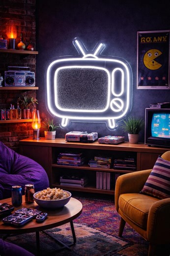 Retro TV Neon Sign | Arcade Game Room Neon Light | Vintage Television Neon Wall Sign | Gamer Room LED Neon | Custom Neon Decor - Etsy