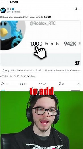 ROBLOX RAISED THE FRIEND LIMIT TO 1,000 FRIENDS!