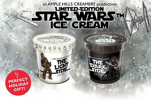 Star Wars Ice Cream Featuring The Light Side (Marshmallow) and The Dark Side (Chocolate) Flavors