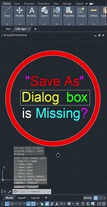 AutoCAD Tips - 23 Open Save As Dialog Box Missing #Shorts #autocad