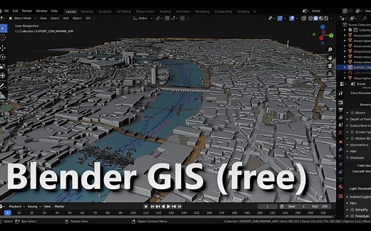 Blender GIS Blender快速生成真实地图模型