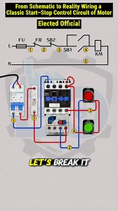 From Schematic to Reality Wiring a Classic Start–Stop Control Circuit of Motor #ElectedOfficial #educational #electricalengineer #Electricalwiring #electricalcontractor #electricalservices #electric #electricity #ElectricalSafety | 𝐄𝐥𝐞𝐜𝐭𝐞𝐝 𝐎𝐟𝐟𝐢𝐜𝐢𝐚𝐥
