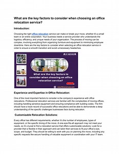 What are the key factors to consider when choosing an office relocation service_ - SlideServe