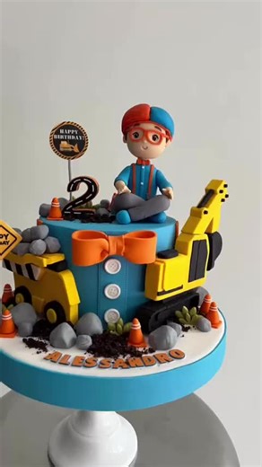 Excavator Birthday Cake Inspiration for Toddlers