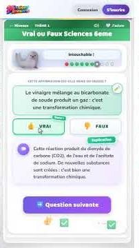 Vrai ou Faux Sciences 6eme - Jeu éducatif gratuit | Mission Révisions
