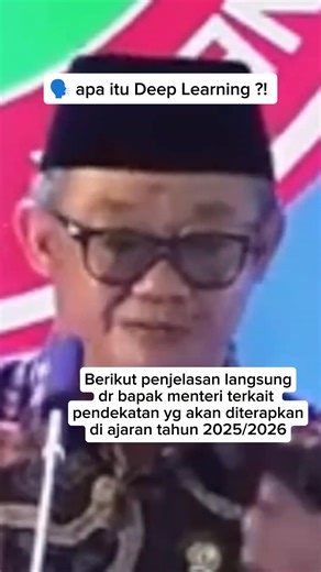 1.8K views · 16 shares | Simak baik² penjelasan Bapak Menteri terkait dgn Deep Learning !! #fyp #guru #meta #menteri #deeplearning #kurikulum #pendekatan #lewatberanda # #jvvauh | Siti Khadijah Juanda | Facebook