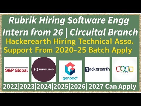 Genpact, Hackerearth, Matters, S&P Global, Rippling Hiring | 2022, 2023, 2024, 2025, 2026 Batch