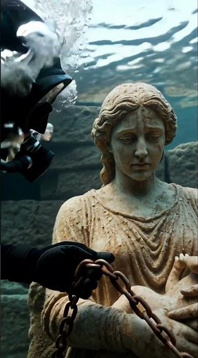 She turned to stone protecting her baby.#underwater #statues #creepy #pompeii