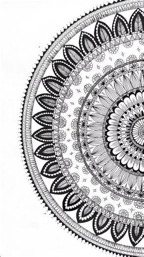 The Circle of Stillness: A Detailed Half-Mandala Ink Drawing 🎨🌀 #freehand #modernink
