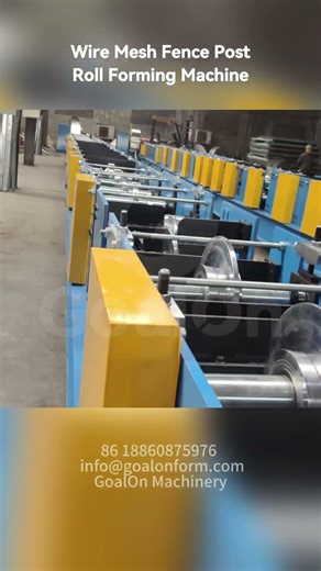 Auto Peach Shape Fence Post Roll Forming Machine in Action#shorts #rollformingmachine #factory