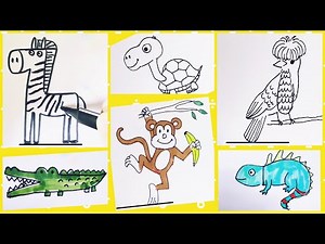 Kids Alphabet Drawing | Bounce Patrol Alphabet Animals | Learn animals, phonics, and drawing