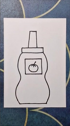ketchup bottle drawing, tomato sauce bottle drawing