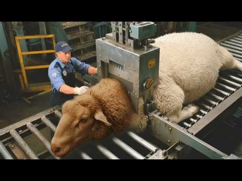 Inside a Modern Sheep farm and Processing Factory – Meat, Leather & Sausage Casing (Full Process)