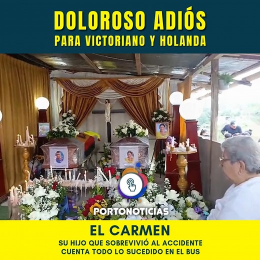 😭 Jacinto, el hijo de Victoriano Romero y Holanda Tuárez, los adultos mayores fallecidos en el accidente del sábado 22 de noviembre en #Chone #manabi cuenta todo lo sucedido antes que el bus de la cooperativa Santo Domingo se volcara en la vía a Convento. Este lunes sepultó a sus padres en medio de un doloroso adiós sediento de justicia. #AccidenteVial #ecuador Reportería desde el Carmen: Pepín Cevallos | PortoNoticias