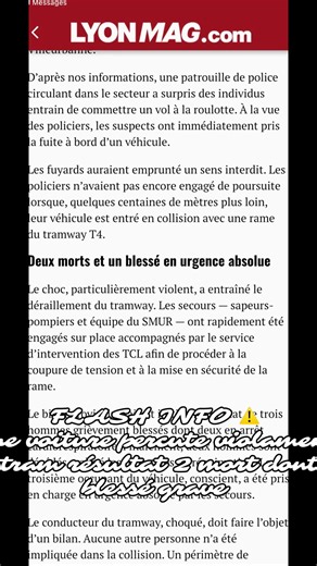 Faite attention sur la route, sa pardonne pas 🙏🏽⚠️ #accidente #tcl #tram #lyon #info