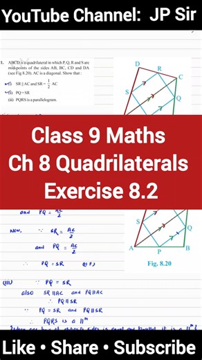 Video Upload Alert - Class 9 Maths Chapter 8 Quadrilaterals Exercise 8.2 NCERT Solutions by JP Sir