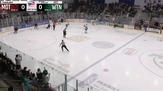 Brody Josselyn, North American 3 Hockey League call-up, scores his first career NAHL goal to put the Watertown Shamrocks up 1-0! 🚨 💻: http://NAHLTV.com | North American Hockey League