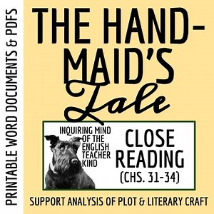 The Handmaid's Tale Chapters 31 through 34 Close Reading Analysis Worksheet