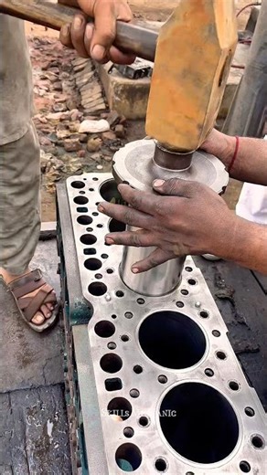 Marvellous Engine Sleeve liner Fitting #satisfying #sleeve #mechanic #shorts