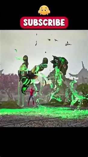 Spider-Man vs Gladiator Hulk: Secret Chain Slice Fatality! 🕷️💚 #spiderman #mk1 #shorts