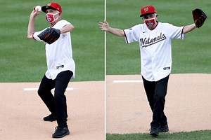 Anthony Fauci makes very wayward first pitch of shortened MLB season after admitting he was 'nervous'