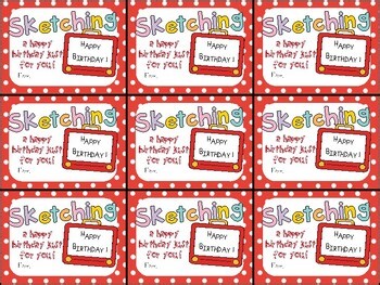 Etch a Sketch (Drawing Board) Birthday Gift Tag- Sketching a happy birthday just