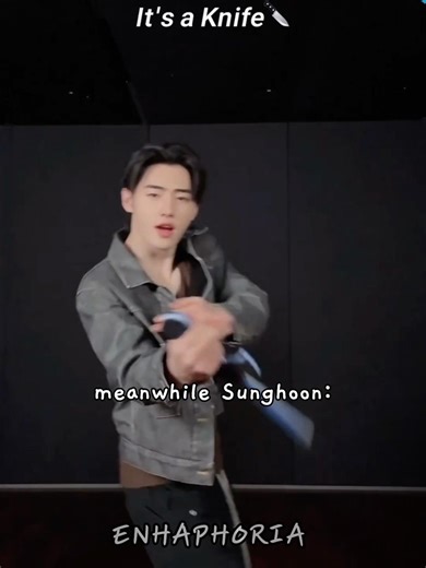 other members knife tricks, meanwhile Sunghoon dancing with the knife: #enhypen #enhypenmembers