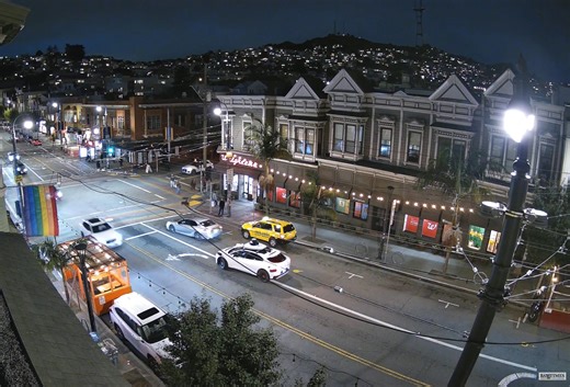 19K views · 302 reactions | Castro Street and the rainbow crosswalks on this fall Sunday evening via the 24/7 livestreaming Castro Street Cam, Cam #2. Watch for the launch of Cam #5 in early 2026, which will show the reopening of The Castro and more. https://sfbaytimes.com/castro-street-cam/ | SF Bay Times | Facebook