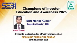 Shri Manoj Kumar, Executive Director, SEBI, highlights the dynamic leadership demonstrated by the regulator and all MIIs in driving impactful interventions and fostering technological advancement across India’s capital markets. | BSEIndia