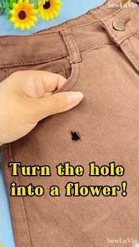 Don't Throw Away Your Ripped Jeans! 🌸 Easy Flower Patch Tutorial#sewingtips #diy #lifestyle