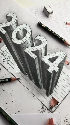 Draw 2024 New Year #drawing #art #circlelineartschool #shorts #2024 #howtodraw #pencil