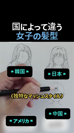 【国によって違いすぎ】女子の髪型ってこんなに変わるの！？ #絵